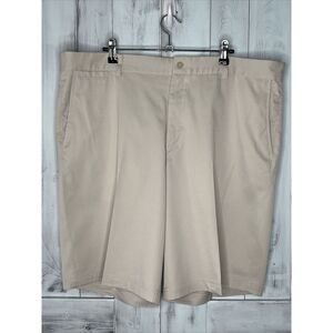 NIKE TOUR PERFORMANCE TAN BEIGE FLAT FRONT GOLF SHORTS STRETCH WICKING UPF 40